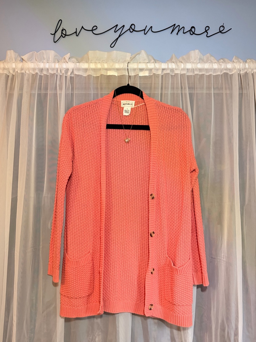 For The Republic Coral Open-Front Knit Cardigan